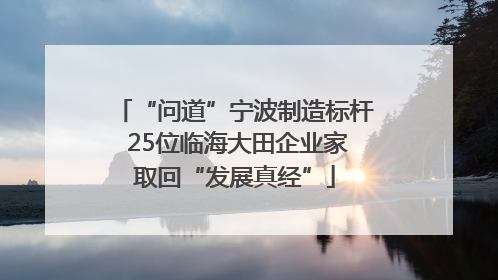 “问道”宁波制造标杆 25位临海大田企业家取回“发展真经”