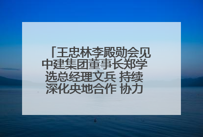 王忠林李殿勋会见中建集团董事长郑学选总经理文兵 持续深化央地合作 协力推动支点建设