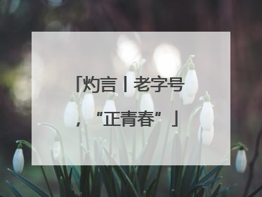灼言丨老字号，“正青春”