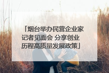 烟台举办民营企业家记者见面会 分享创业历程高质量发展政策