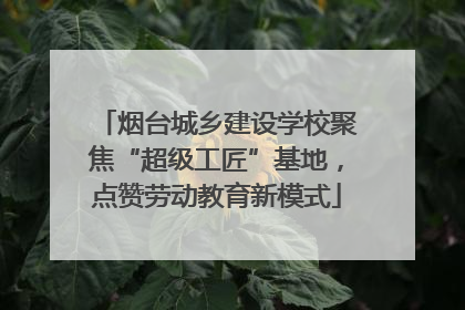 烟台城乡建设学校聚焦“超级工匠”基地，点赞劳动教育新模式