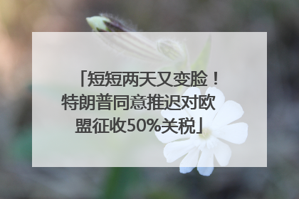短短两天又变脸！特朗普同意推迟对欧盟征收50%关税