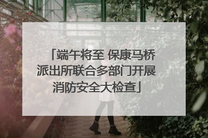 端午将至 保康马桥派出所联合多部门开展消防安全大检查