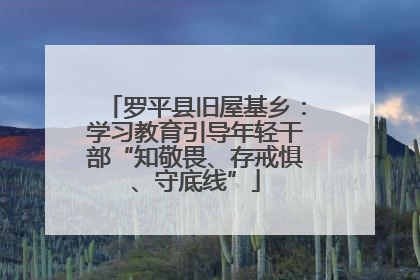 罗平县旧屋基乡：学习教育引导年轻干部“知敬畏、存戒惧、守底线”