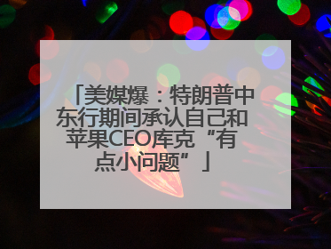美媒爆：特朗普中东行期间承认自己和苹果CEO库克“有点小问题”