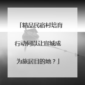 精品民宿村培育行动何以让宣城成为旅居目的地？