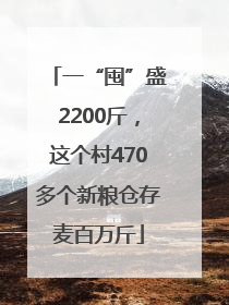 一“囤”盛2200斤，这个村470多个新粮仓存麦百万斤