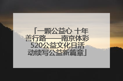 一颗公益心 十年善行路——南京体彩520公益文化日活动续写公益新篇章
