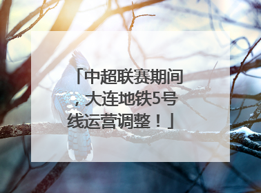 中超联赛期间，大连地铁5号线运营调整！