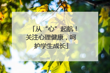 从“心”起航！关注心理健康，呵护学生成长