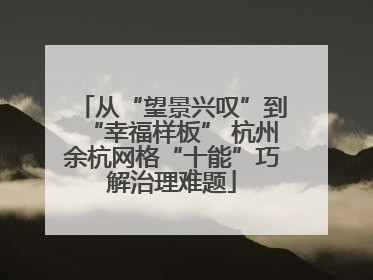 从“望景兴叹”到“幸福样板” 杭州余杭网格“十能”巧解治理难题
