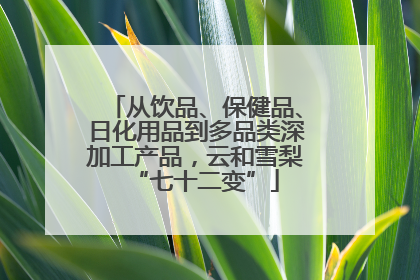 从饮品、保健品、日化用品到多品类深加工产品，云和雪梨“七十二变”