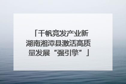 千帆竞发产业新 湖南湘潭县激活高质量发展“强引擎”