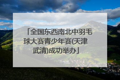 全国东西南北中羽毛球大赛青少年赛(天津武清)成功举办
