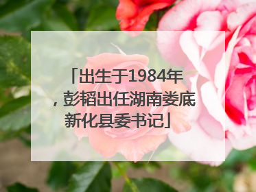 出生于1984年，彭韬出任湖南娄底新化县委书记