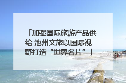 加强国际旅游产品供给 池州文旅以国际视野打造“世界名片”
