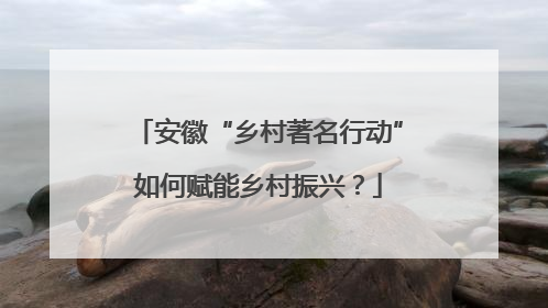 安徽“乡村著名行动”如何赋能乡村振兴？
