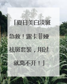 夏日美白淡斑急救！露卡菲娅祛斑套装，用过就离不开！