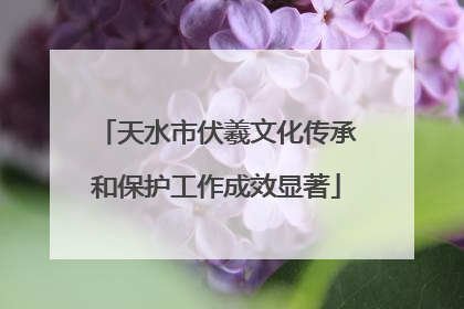 天水市伏羲文化传承和保护工作成效显著