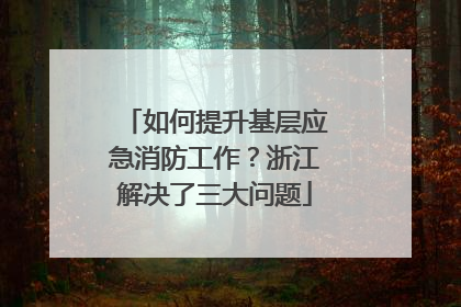 如何提升基层应急消防工作？浙江解决了三大问题