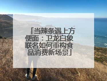当辣条遇上方便面：卫龙白象联名如何重构食品消费新场景