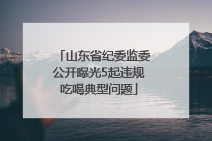 山东省纪委监委公开曝光5起违规吃喝典型问题