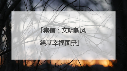 崇信：文明新风绘就幸福图景