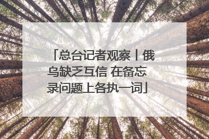 总台记者观察丨俄乌缺乏互信 在备忘录问题上各执一词