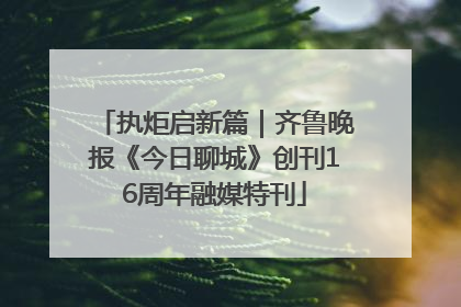执炬启新篇｜齐鲁晚报《今日聊城》创刊16周年融媒特刊