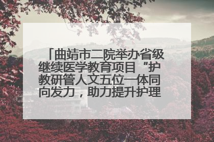 曲靖市二院举办省级继续医学教育项目“护教研管人文五位一体同向发力，助力提升护理效能学习班”