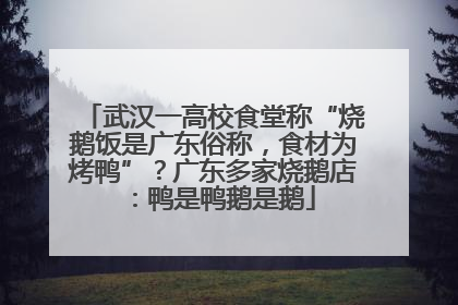 武汉一高校食堂称“烧鹅饭是广东俗称，食材为烤鸭”？广东多家烧鹅店：鸭是鸭鹅是鹅