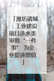 潍坊诸城：工业建设项目涉水类审批“一件事” 为企业提速增值