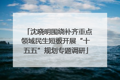 沈晓明围绕补齐重点领域民生短板开展“十五五”规划专题调研