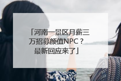 河南一景区月薪三万招募颜值NPC？最新回应来了