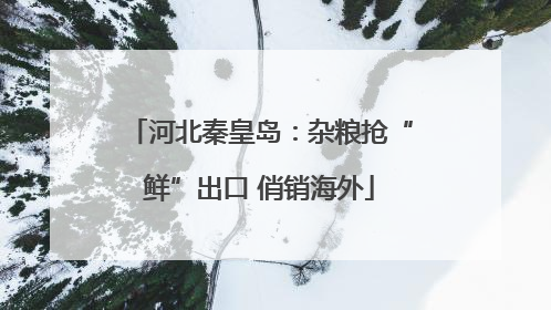 河北秦皇岛：杂粮抢“鲜”出口 俏销海外