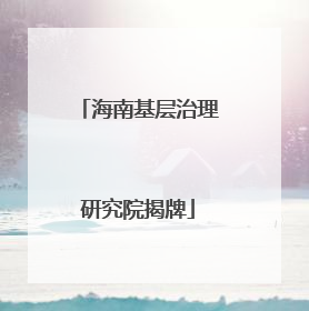 海南基层治理研究院揭牌