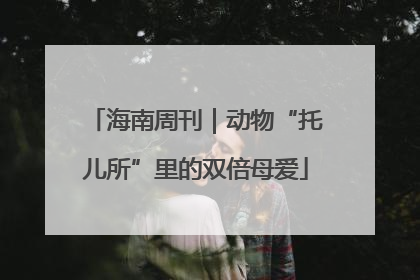海南周刊｜动物“托儿所”里的双倍母爱