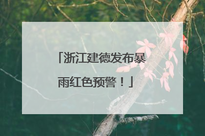 浙江建德发布暴雨红色预警！