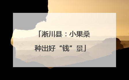 淅川县：小果桑种出好“钱”景