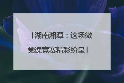 湖南湘潭：这场微党课竞赛精彩纷呈