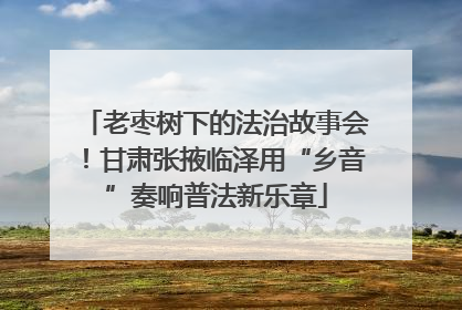 老枣树下的法治故事会！甘肃张掖临泽用“乡音”奏响普法新乐章