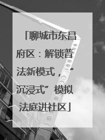 聊城市东昌府区：解锁普法新模式，“沉浸式”模拟法庭进社区