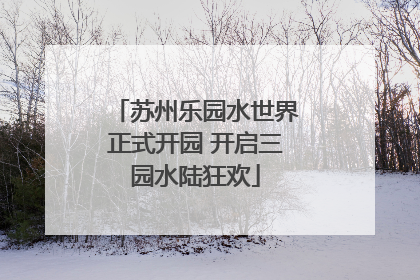 苏州乐园水世界正式开园 开启三园水陆狂欢