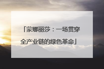 蒙娜丽莎：一场贯穿全产业链的绿色革命