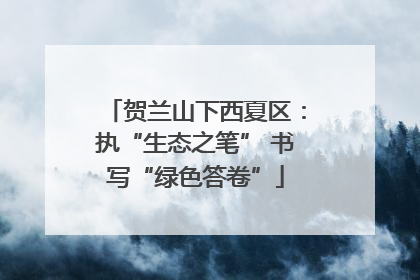 贺兰山下西夏区：执“生态之笔” 书写“绿色答卷”