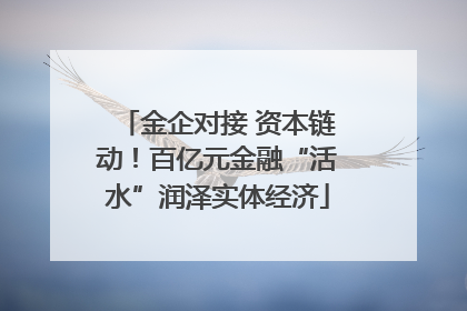 金企对接 资本链动！百亿元金融“活水”润泽实体经济