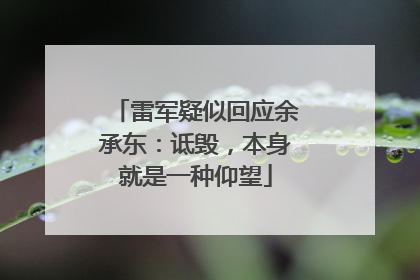 雷军疑似回应余承东：诋毁，本身就是一种仰望