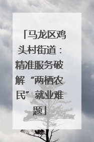 马龙区鸡头村街道：精准服务破解“两栖农民”就业难题