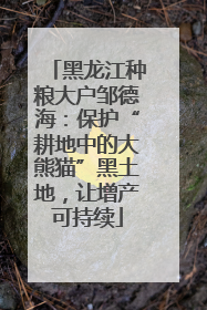 黑龙江种粮大户邹德海：保护“耕地中的大熊猫”黑土地，让增产可持续