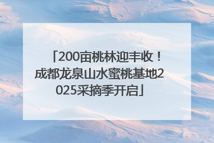 200亩桃林迎丰收！成都龙泉山水蜜桃基地2025采摘季开启